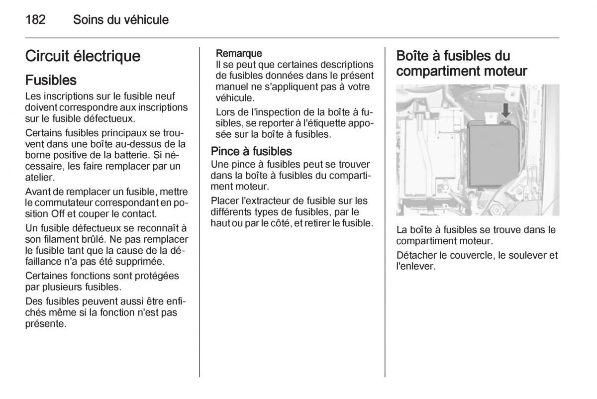 Opel Mokka manuel du proprietaire / page 184