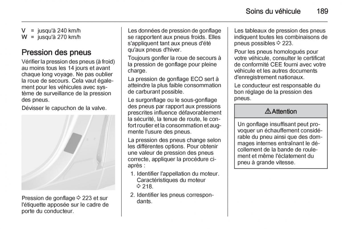 Opel Mokka manuel du proprietaire / page 191