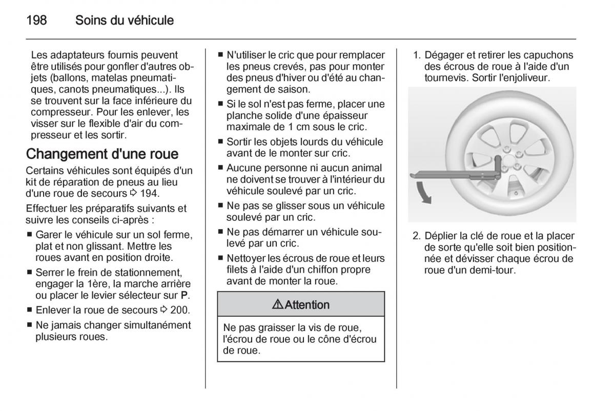 Opel Mokka manuel du proprietaire / page 200