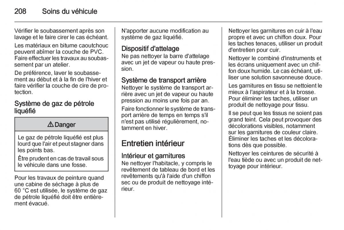 Opel Mokka manuel du proprietaire / page 210