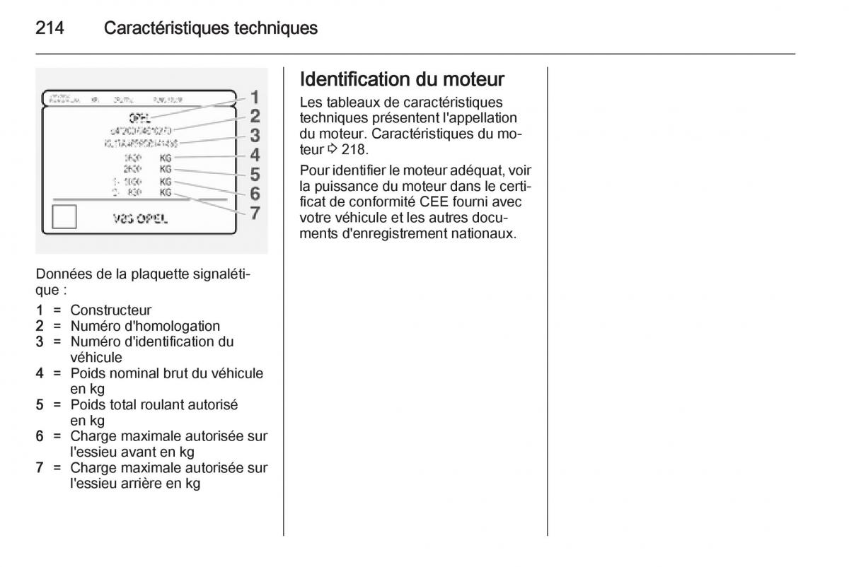 Opel Mokka manuel du proprietaire / page 216