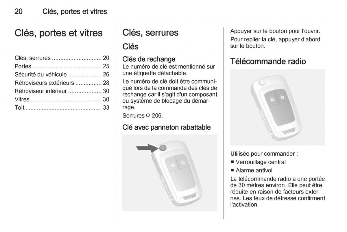 Opel Mokka manuel du proprietaire / page 22