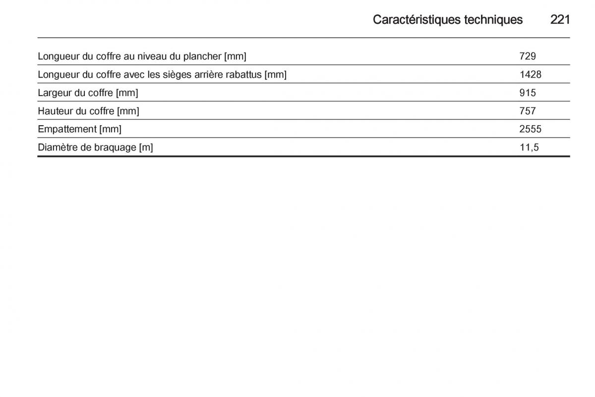 Opel Mokka manuel du proprietaire / page 223