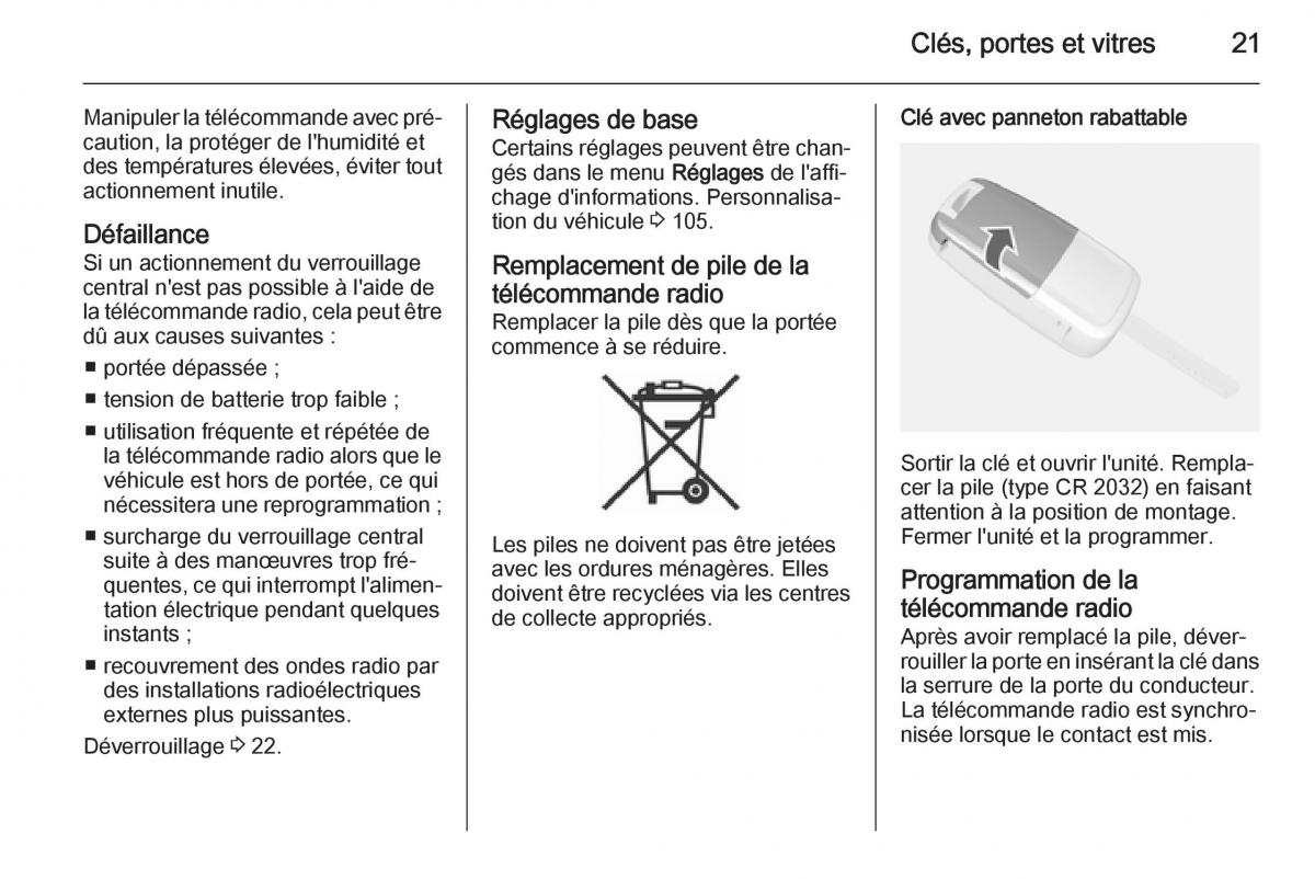 Opel Mokka manuel du proprietaire / page 23