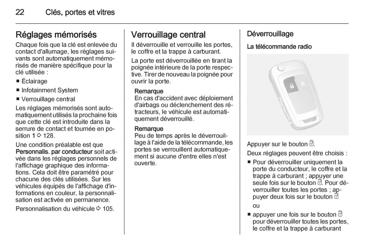 Opel Mokka manuel du proprietaire / page 24