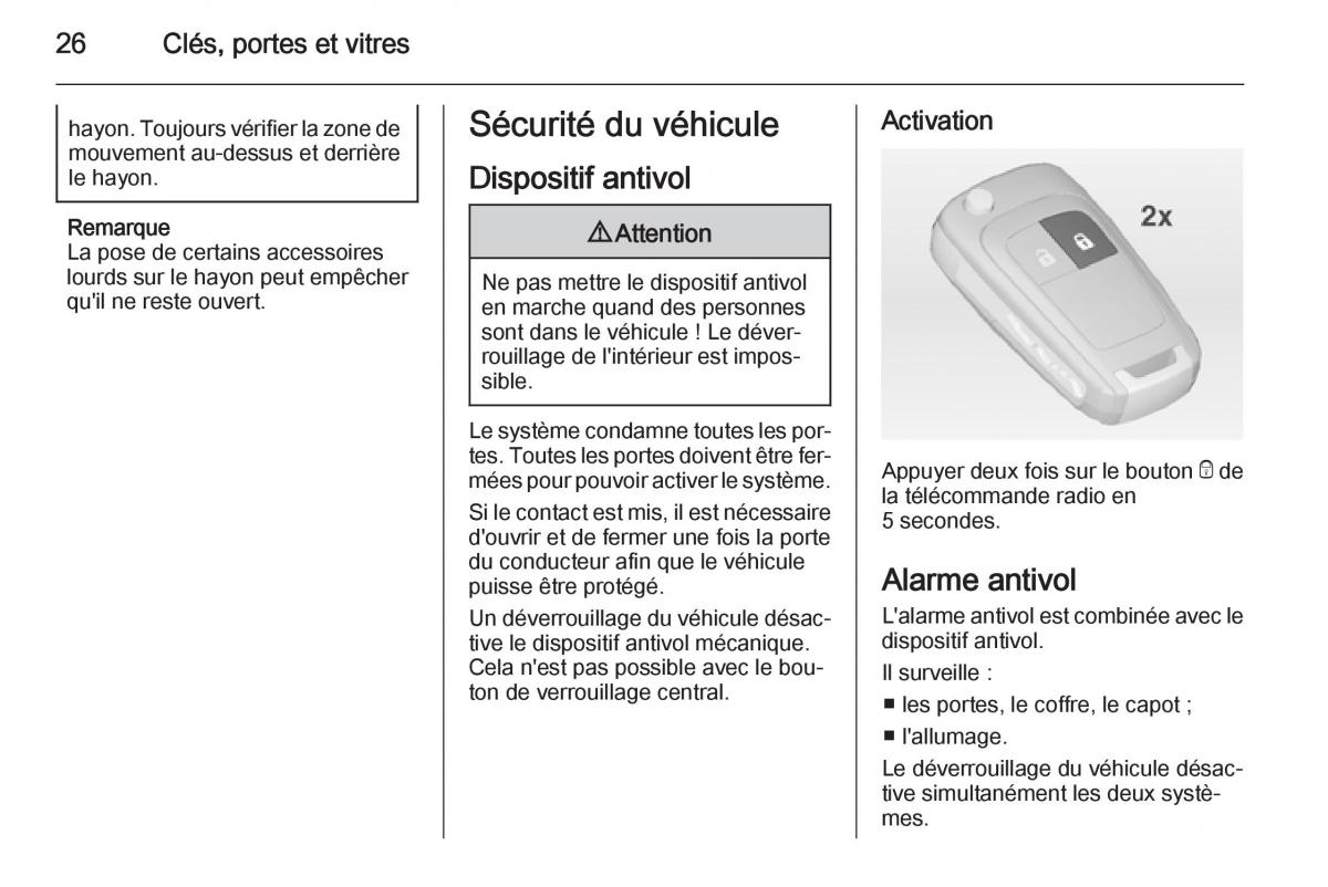 Opel Mokka manuel du proprietaire / page 28