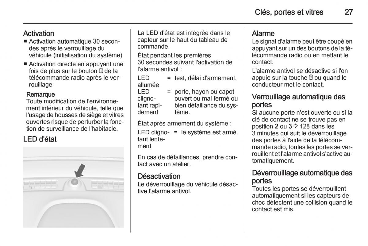 Opel Mokka manuel du proprietaire / page 29