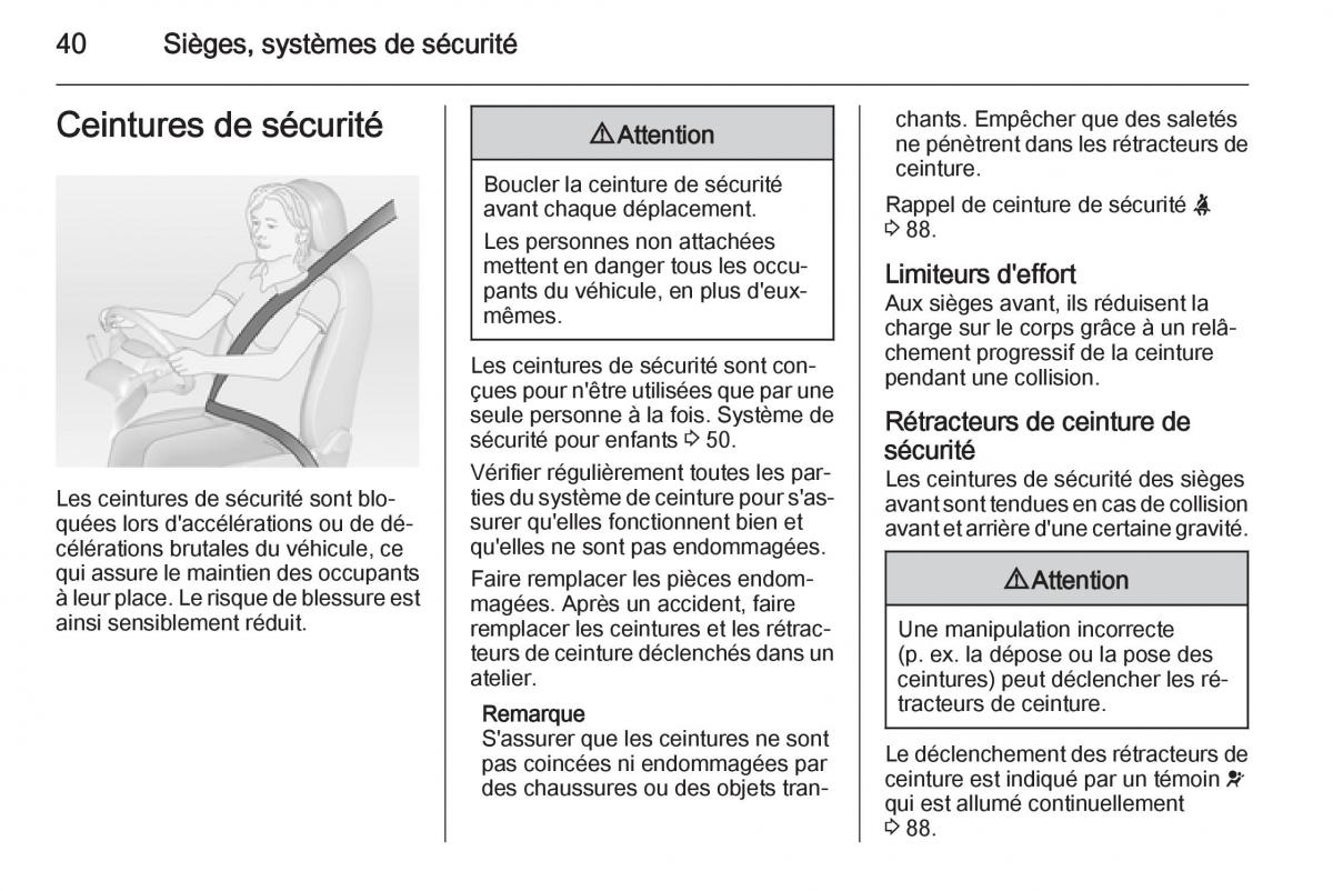 Opel Mokka manuel du proprietaire / page 42