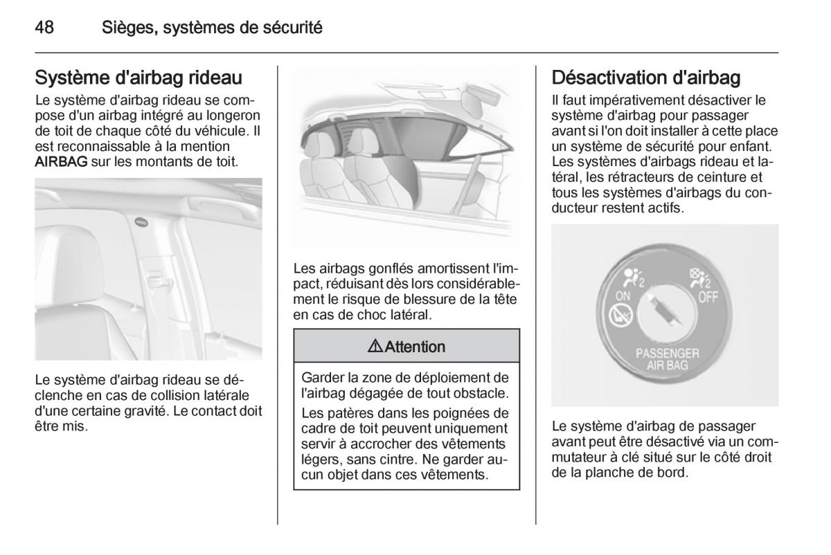 Opel Mokka manuel du proprietaire / page 50