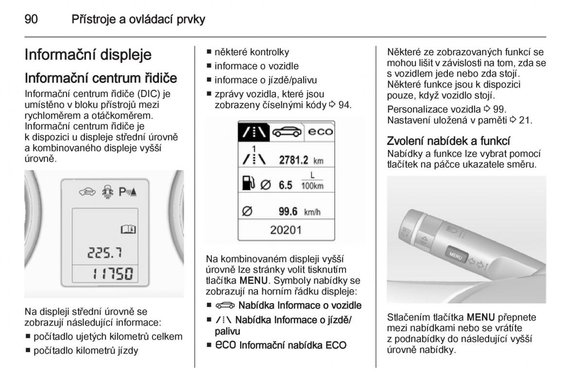 Opel Mokka navod k obsludze / page 92