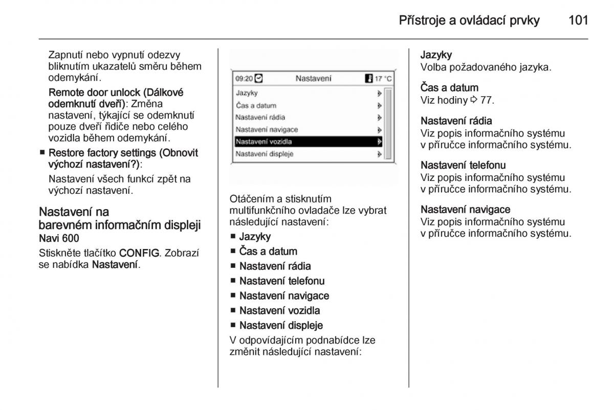 Opel Mokka navod k obsludze / page 103