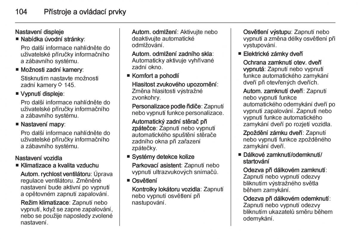 Opel Mokka navod k obsludze / page 106