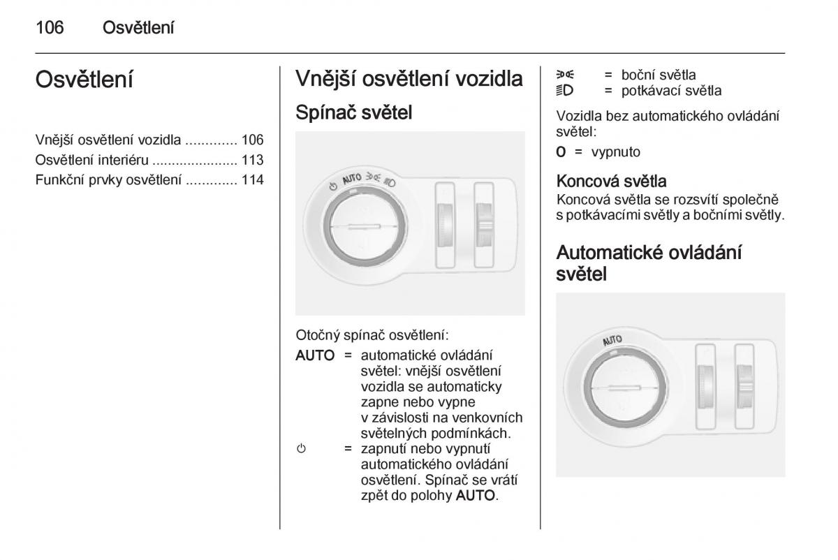 Opel Mokka navod k obsludze / page 108