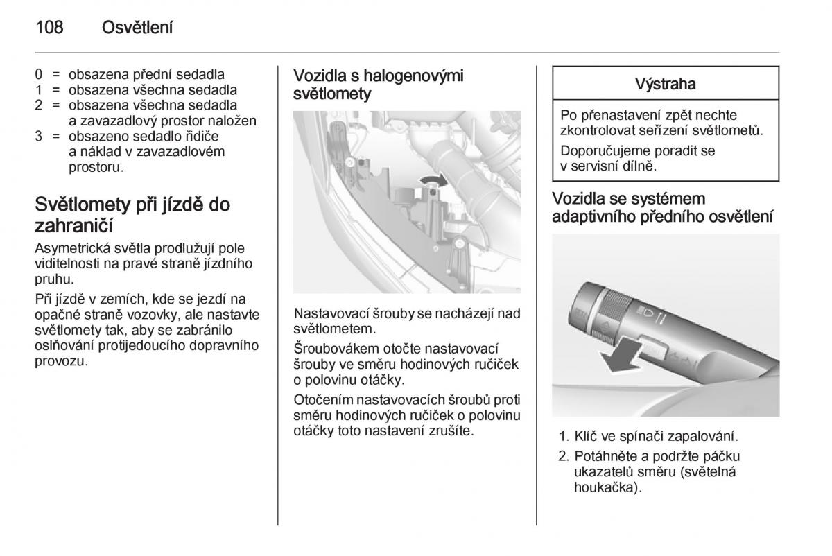 Opel Mokka navod k obsludze / page 110