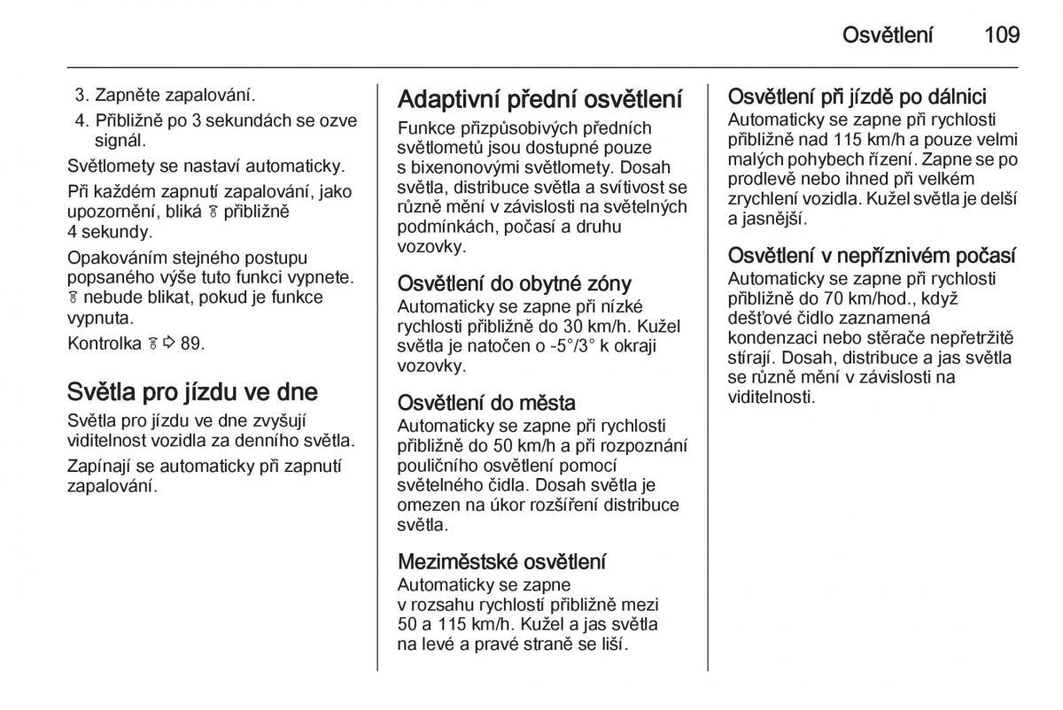 Opel Mokka navod k obsludze / page 111