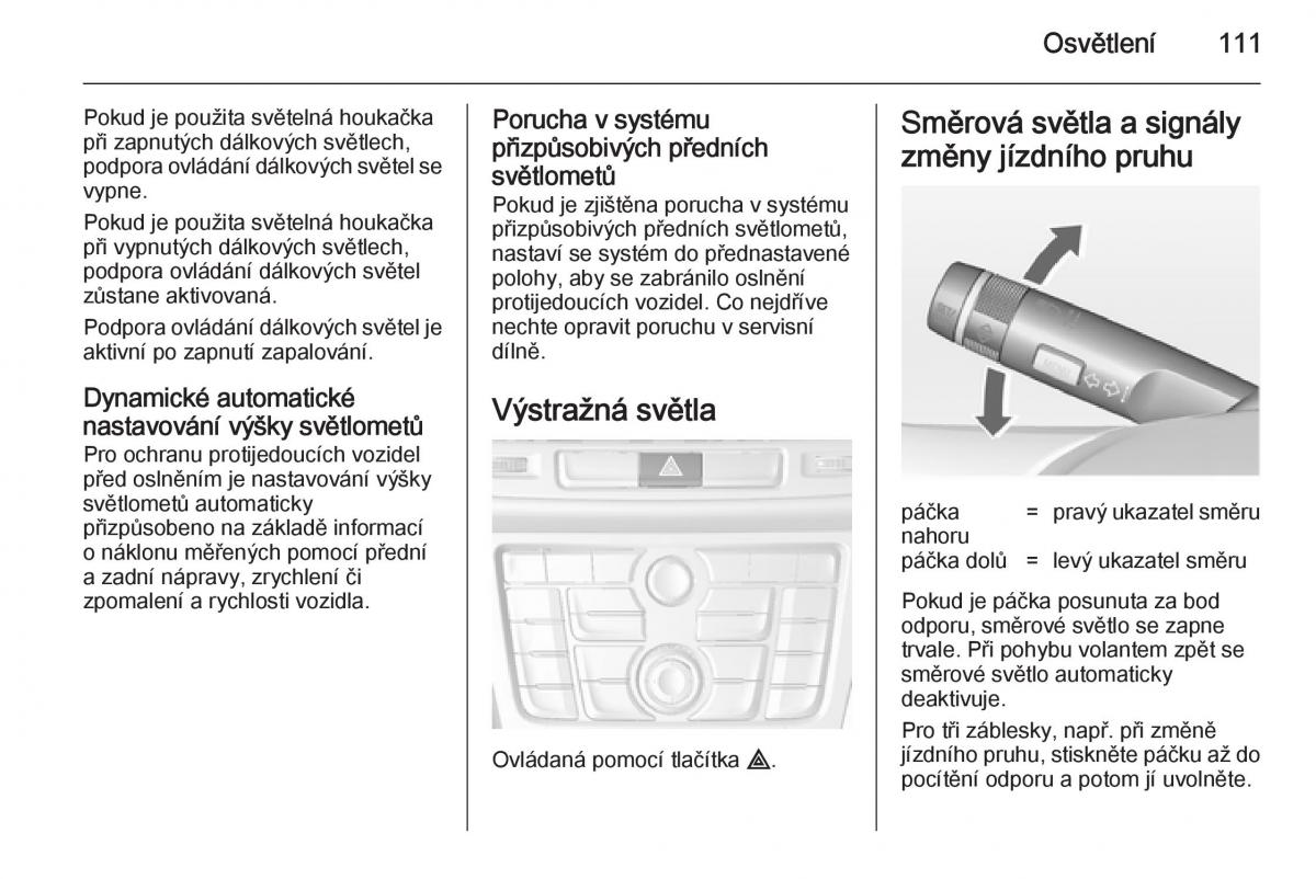 Opel Mokka navod k obsludze / page 113