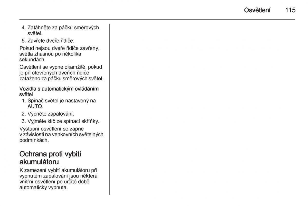 Opel Mokka navod k obsludze / page 117