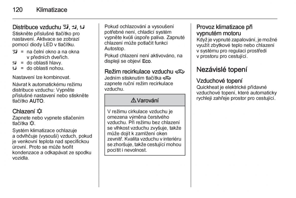 Opel Mokka navod k obsludze / page 122