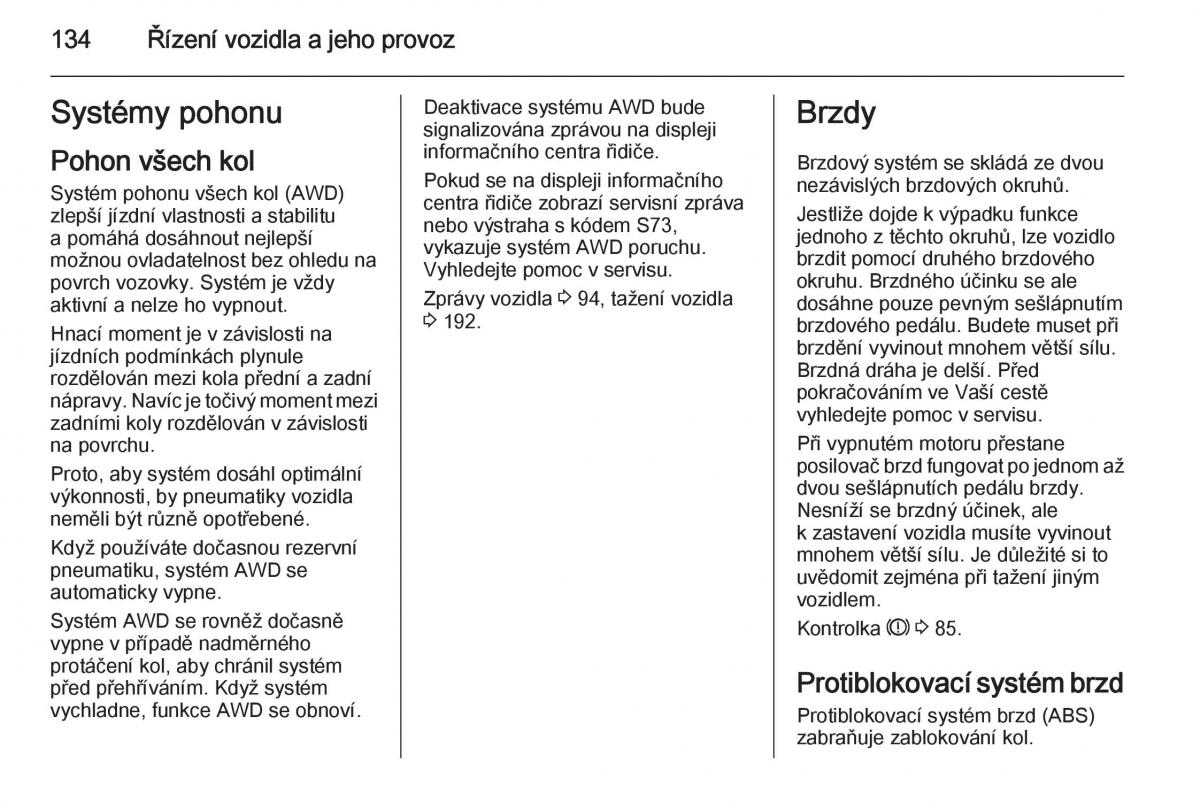 Opel Mokka navod k obsludze / page 136