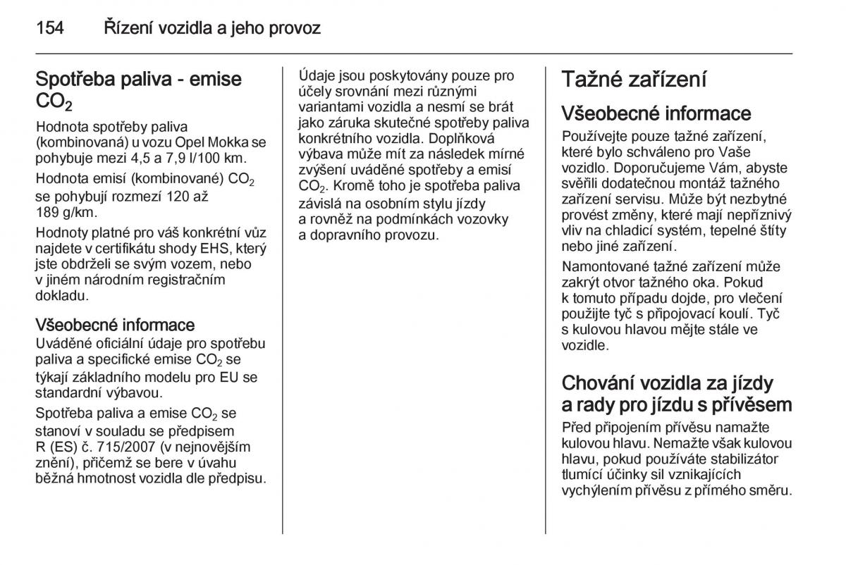 Opel Mokka navod k obsludze / page 156