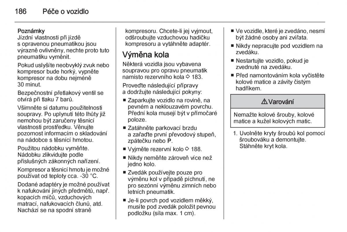 Opel Mokka navod k obsludze / page 188