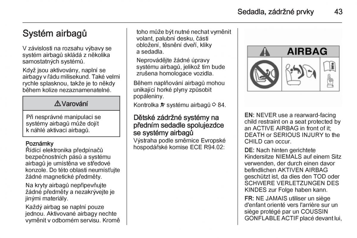 Opel Mokka navod k obsludze / page 45