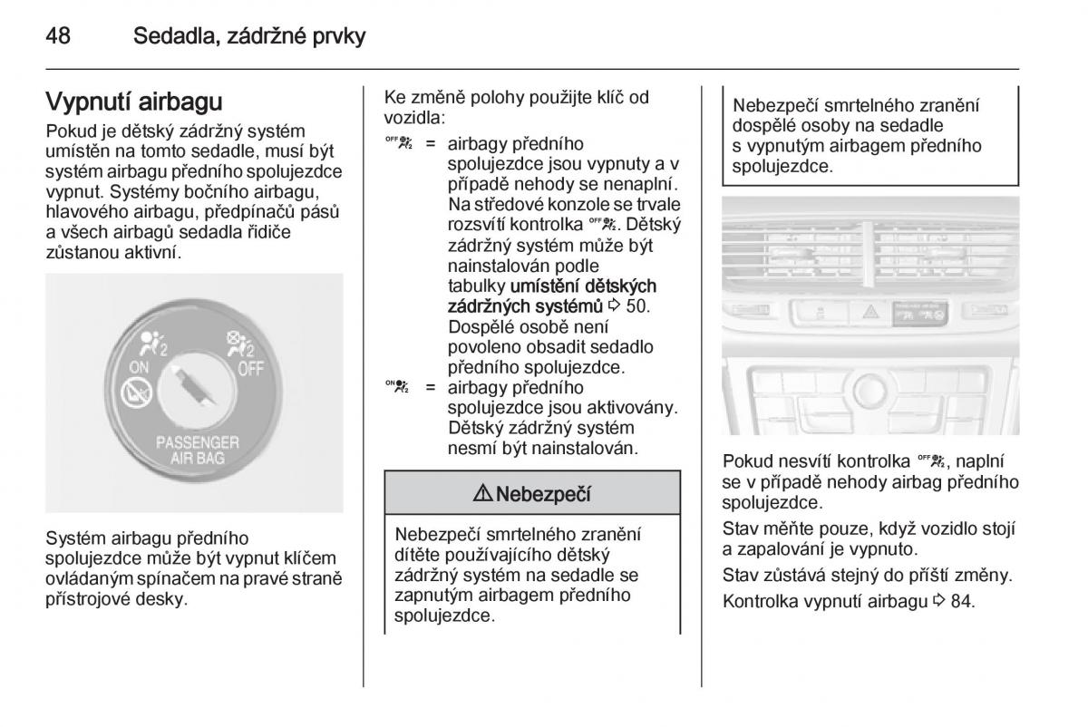 Opel Mokka navod k obsludze / page 50