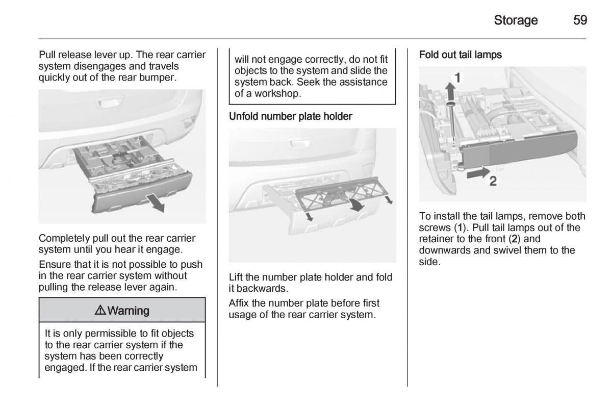 Opel Mokka owners manual / page 61