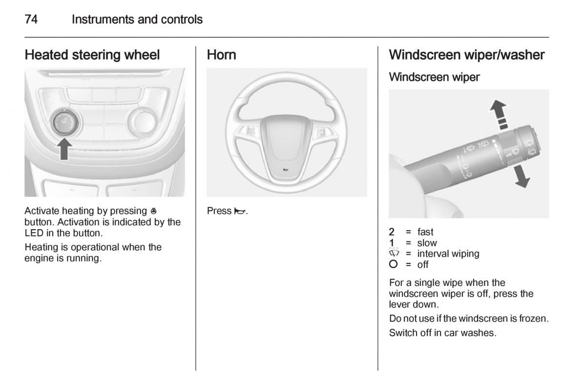 Opel Mokka owners manual / page 76