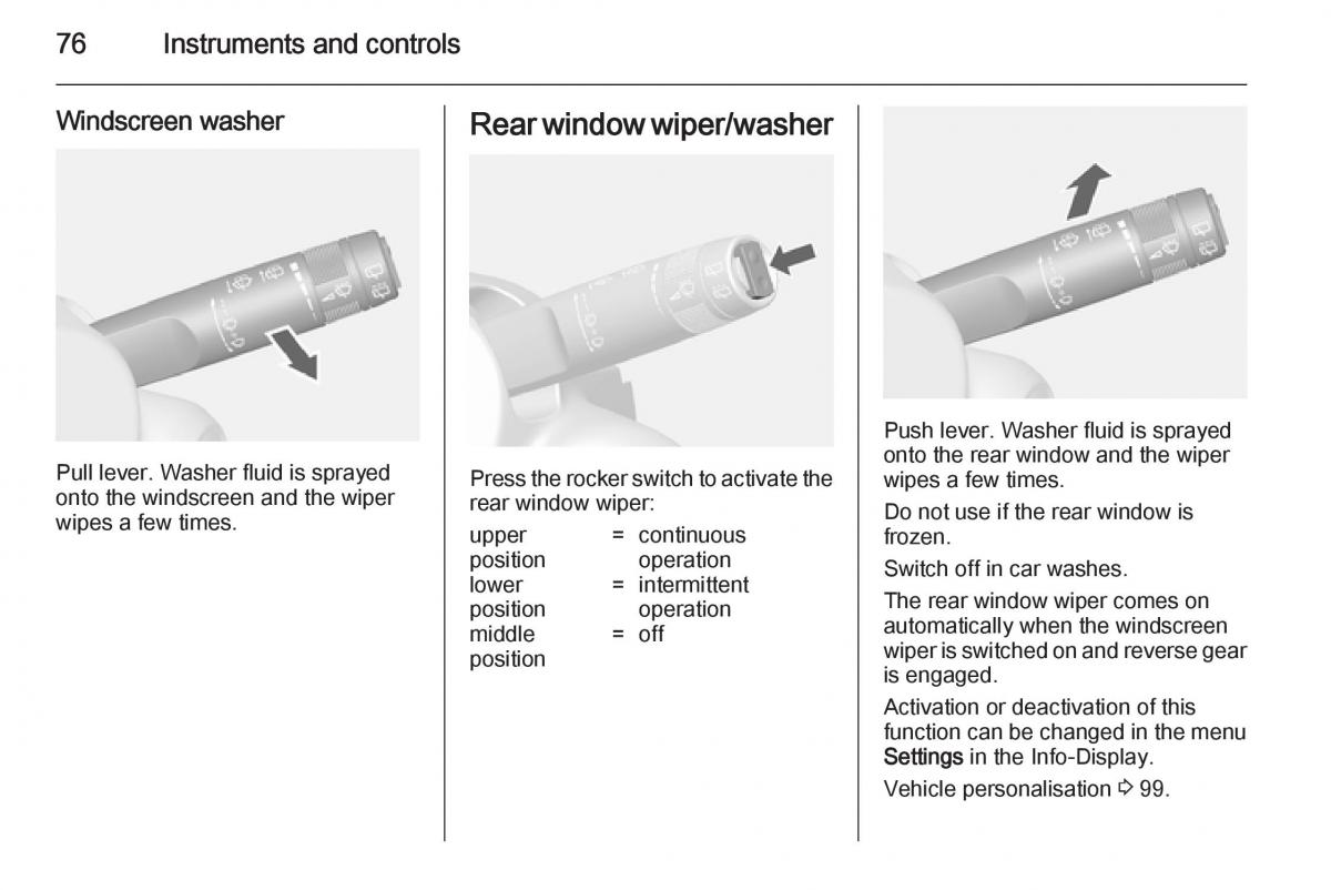 Opel Mokka owners manual / page 78