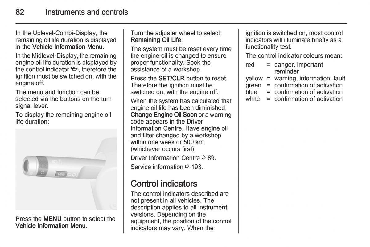 Opel Mokka owners manual / page 84