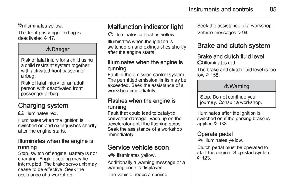 Opel Mokka owners manual / page 87