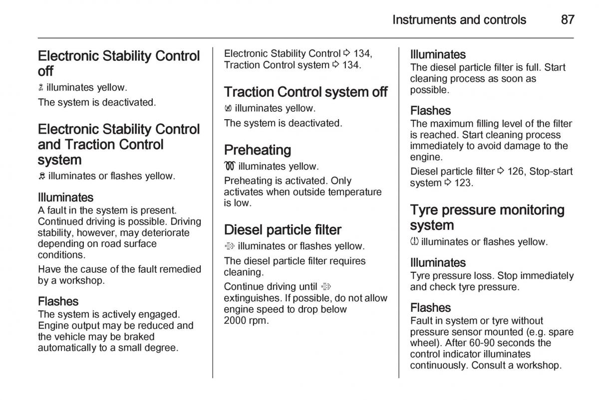 Opel Mokka owners manual / page 89