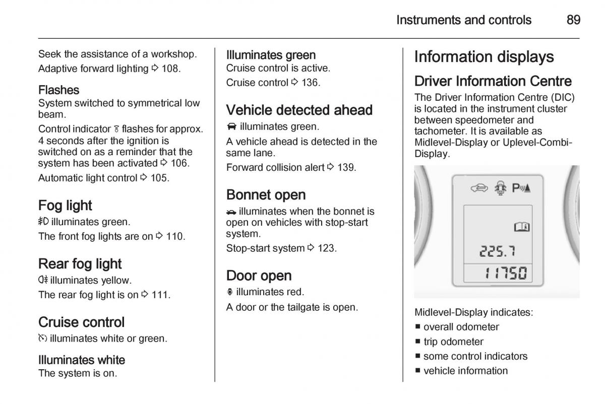 Opel Mokka owners manual / page 91