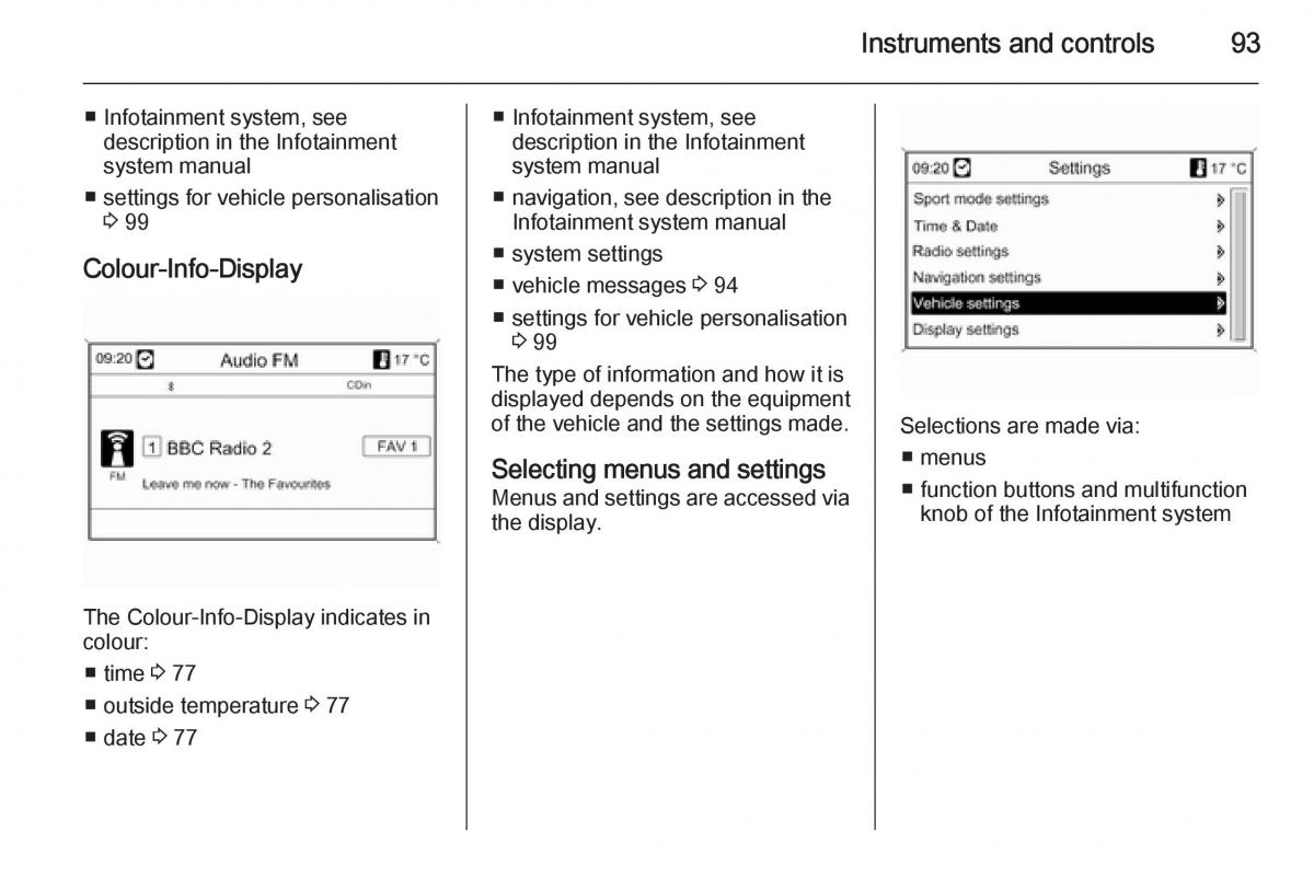 Opel Mokka owners manual / page 95