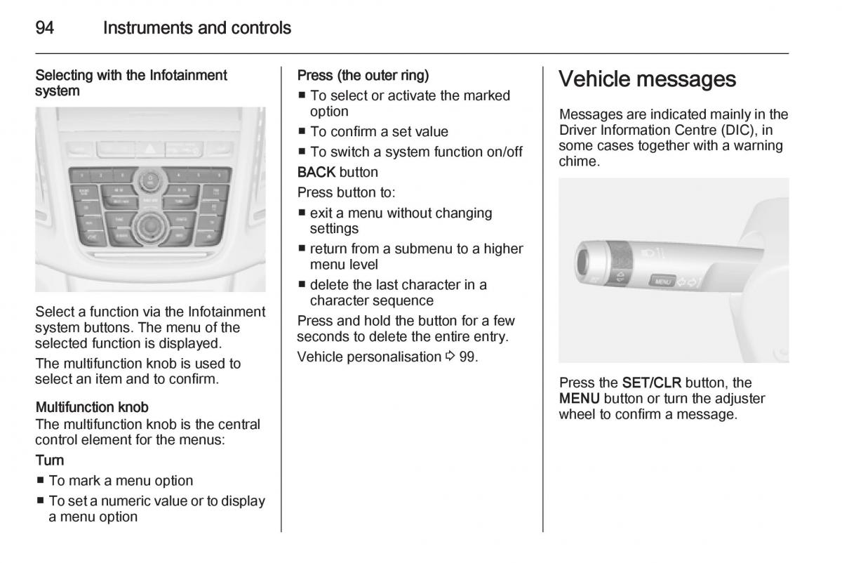 Opel Mokka owners manual / page 96