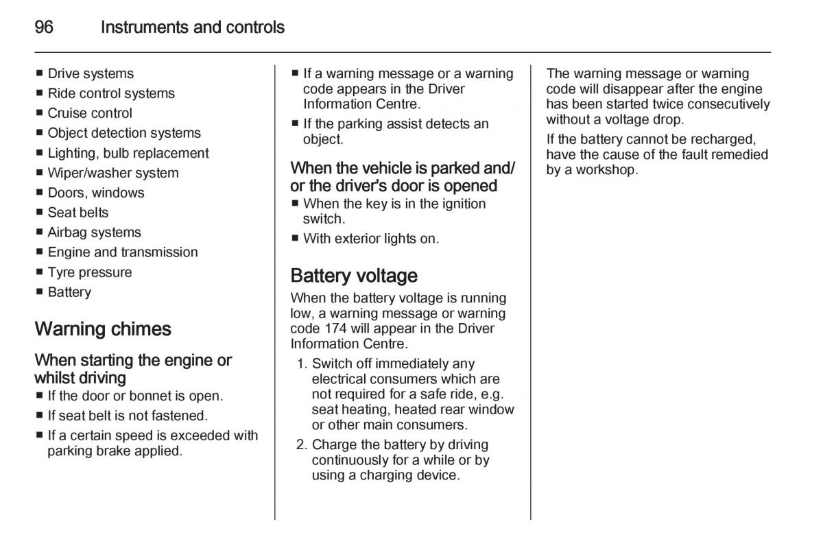 Opel Mokka owners manual / page 98