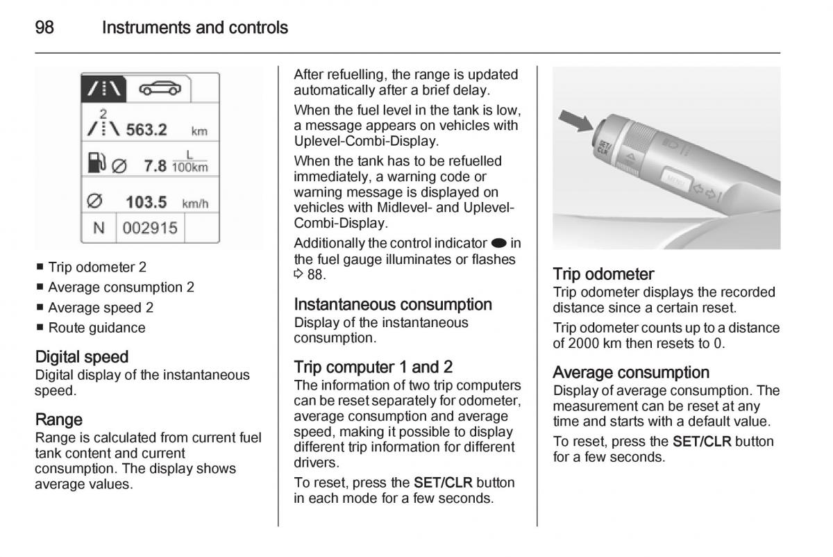 Opel Mokka owners manual / page 100