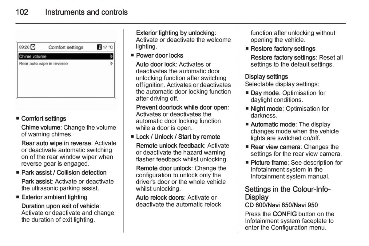 Opel Mokka owners manual / page 104