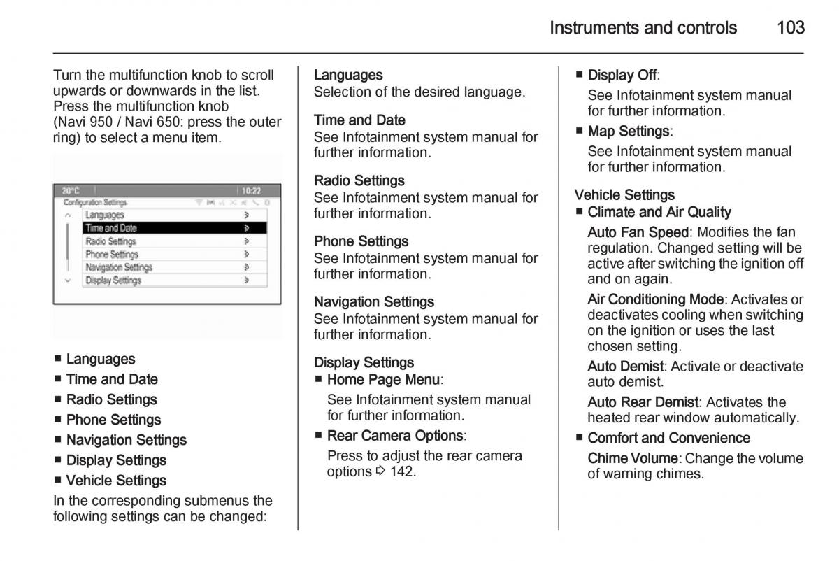 Opel Mokka owners manual / page 105