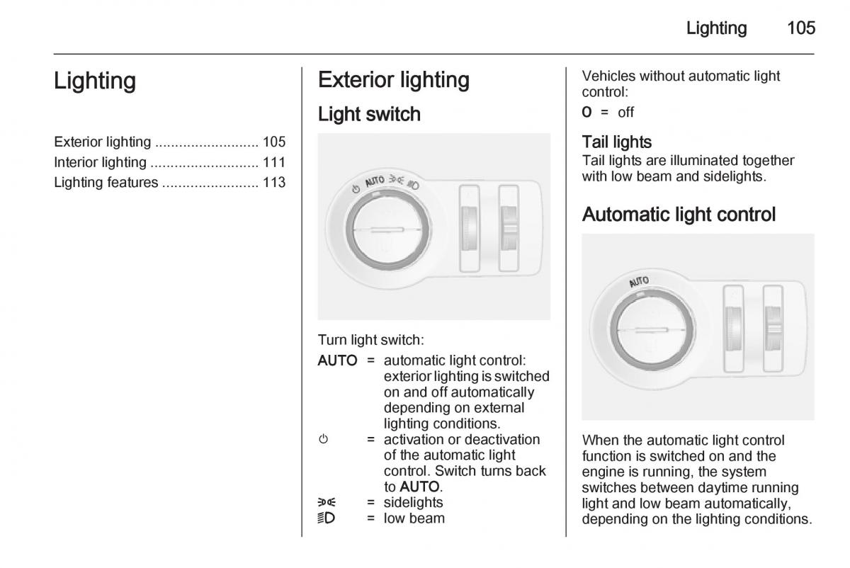 Opel Mokka owners manual / page 107