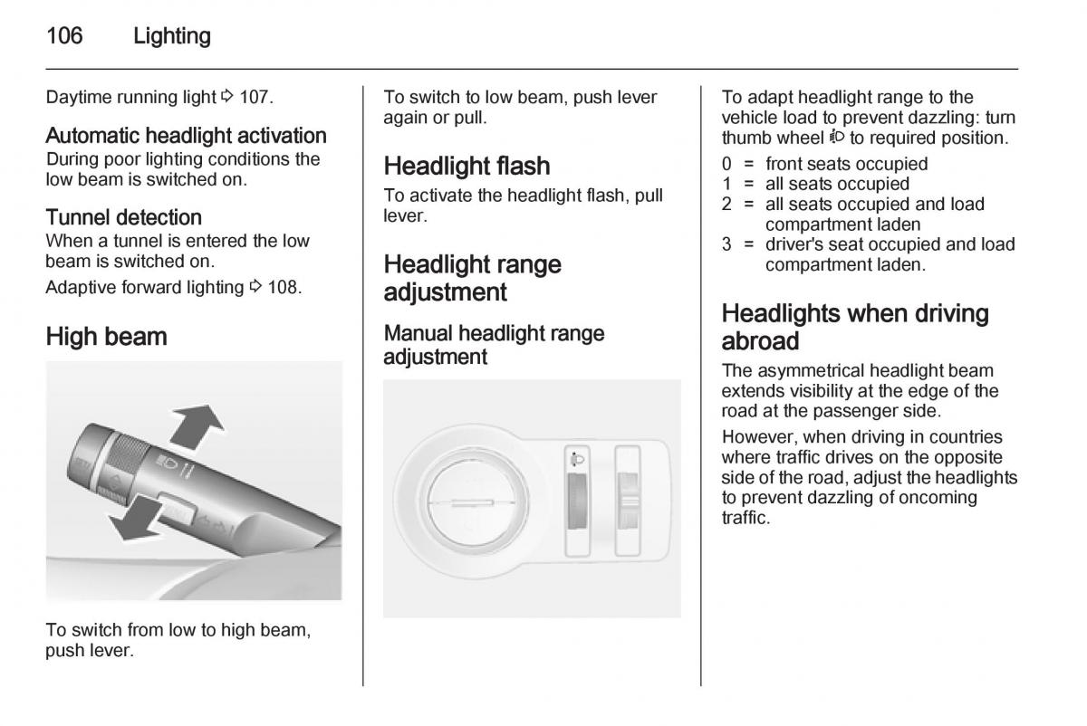 Opel Mokka owners manual / page 108