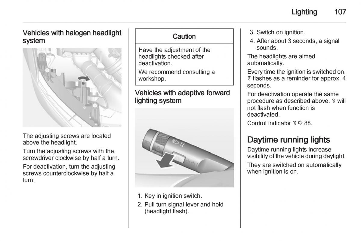 Opel Mokka owners manual / page 109