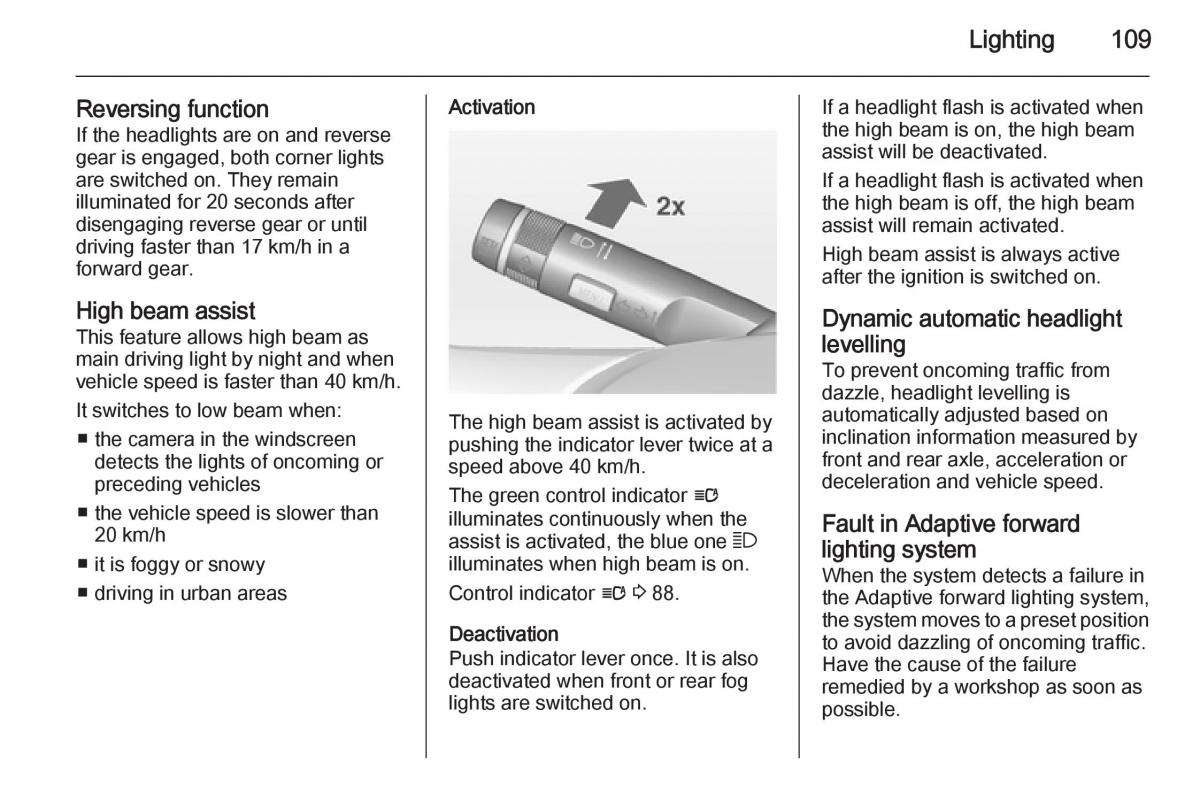 Opel Mokka owners manual / page 111