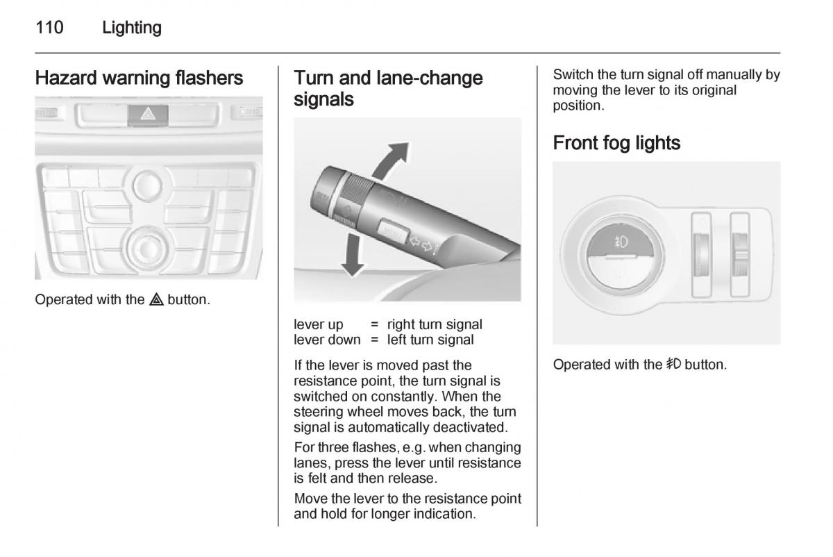 Opel Mokka owners manual / page 112