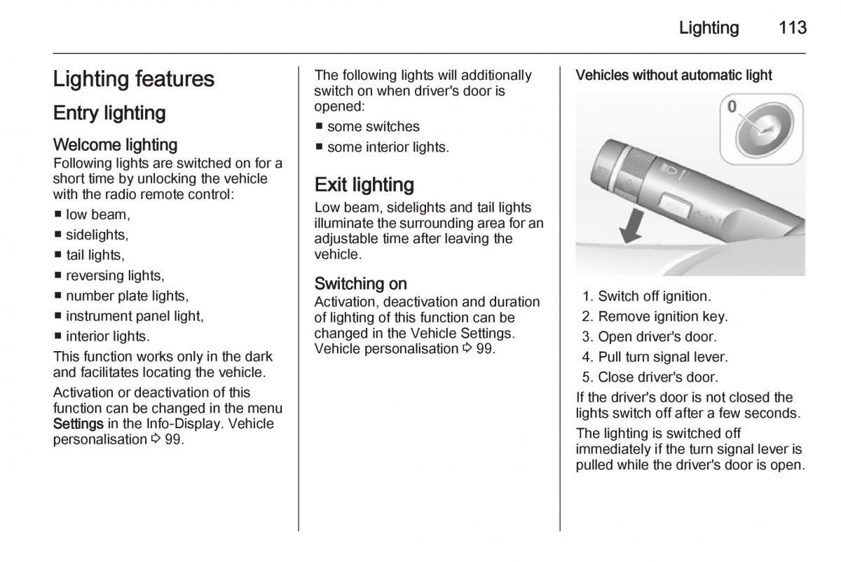 Opel Mokka owners manual / page 115