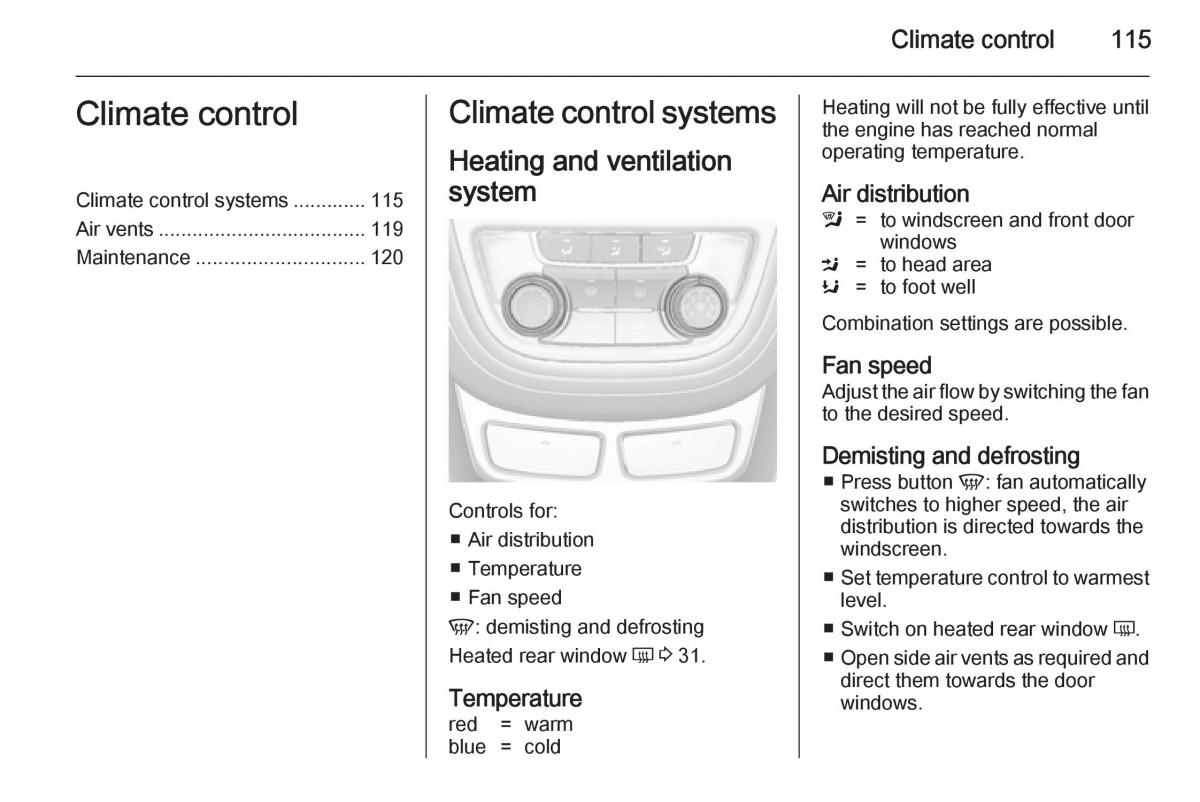 Opel Mokka owners manual / page 117