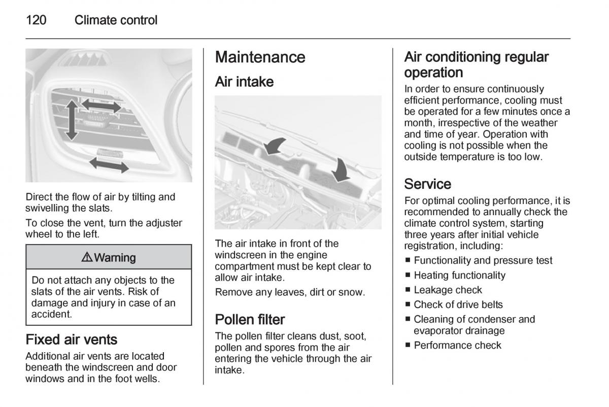 Opel Mokka owners manual / page 122