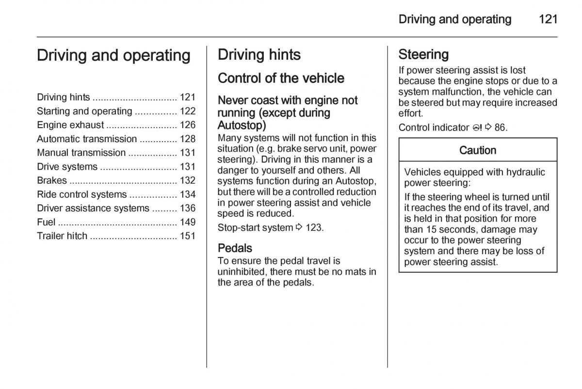 Opel Mokka owners manual / page 123