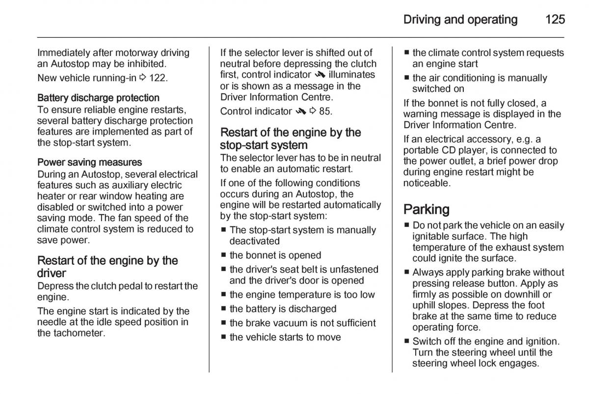 Opel Mokka owners manual / page 127